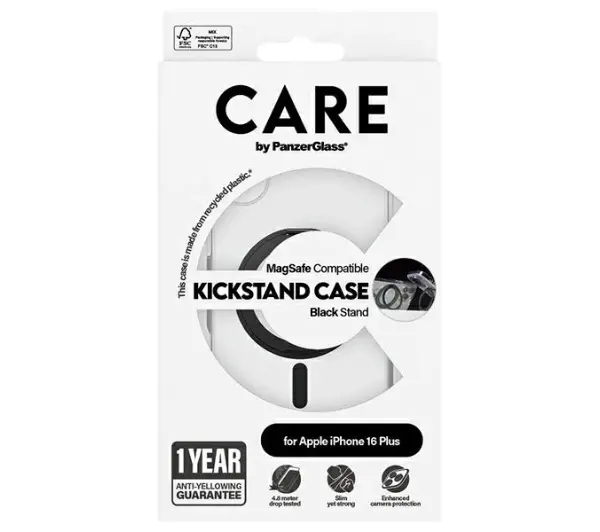 PanzerGlass Kickstand Case MagSafe do iPhone 16 Plus Czarny