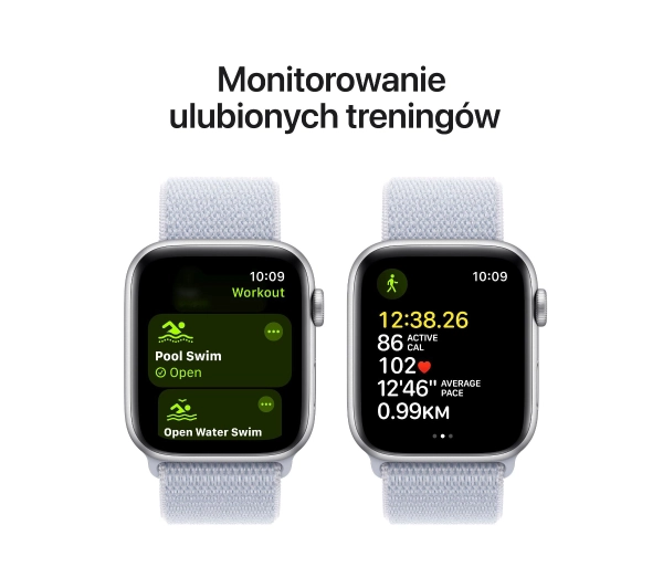 Apple Watch SE GPS + Cellular koperta 44mm aluminium srebrny opaska sportowa błękitnego obłok - Kup na Raty - RRSO 0%