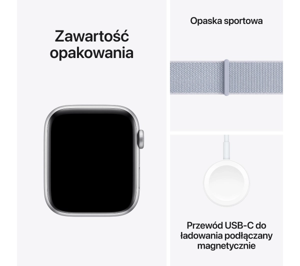 Apple Watch SE GPS + Cellular koperta 44mm aluminium srebrny opaska sportowa błękitnego obłok - Kup na Raty - RRSO 0%