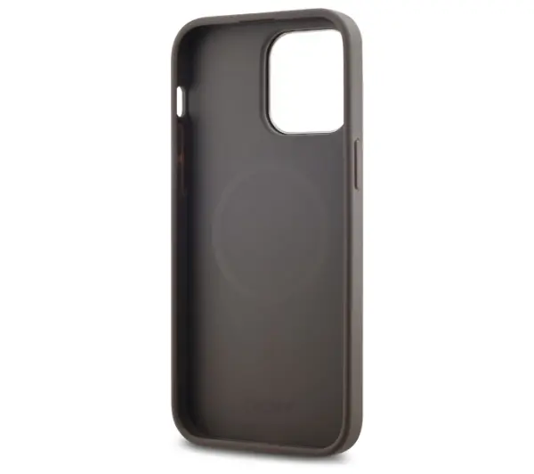 DKNY Leather Checkered Mono Pattern MagSafe do iPhone 14 Pro Max Beżowy