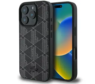 Lacoste Blend Monogram MagSafe do iPhone 16 Pro Czarny