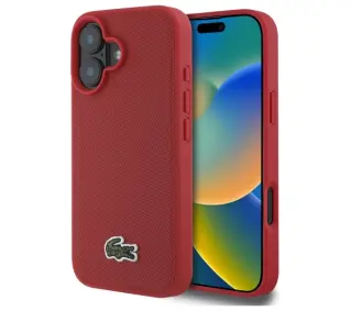 Lacoste Iconic Petit Pique Woven Logo do iPhone 16 Plus Czerwony