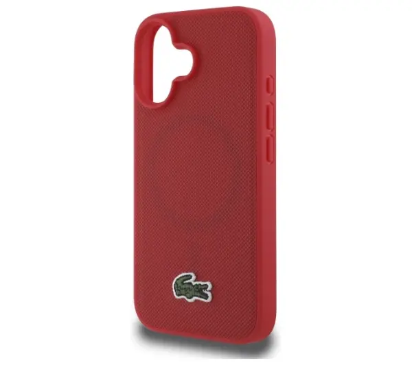 Lacoste Iconic Petit Pique Woven Logo do iPhone 16 Plus Czerwony