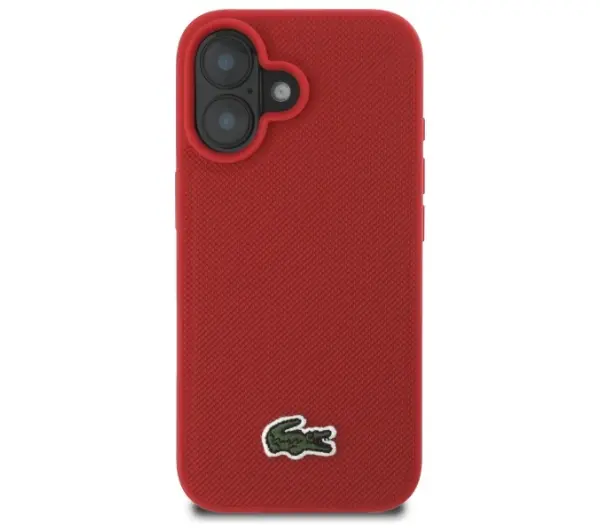 Lacoste Iconic Petit Pique Woven Logo do iPhone 16 Plus Czerwony