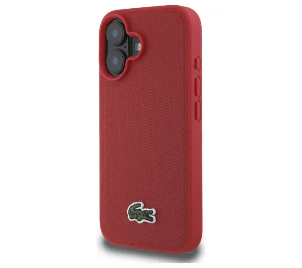 Lacoste Iconic Petit Pique Woven Logo do iPhone 16 Plus Czerwony