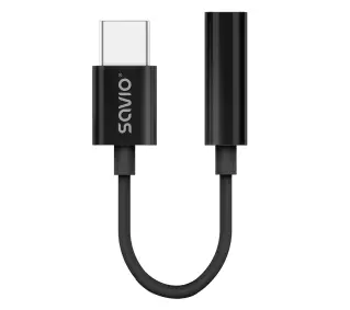 Savio AK-74 USB-C - mini jack 3,5mm Czarny
