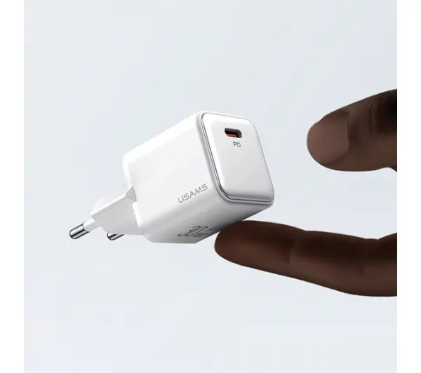 USAMS 1xUSB-C PD30W 3A PD3.0 Fast Charging Purpurowy