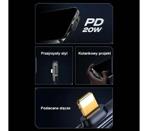 USAMS USB-C do Lightning PD 20W 2m Biały