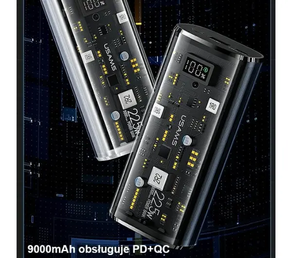 USAMS US-CD189 9000mAh PD 22,5W Czarny