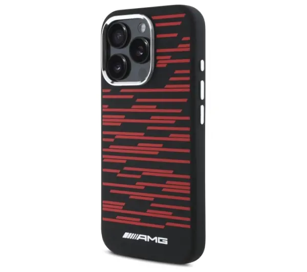 Mercedes-Benz Silicone Graphics MagSafe do iPhone 16 Pro Czarno-czerwony