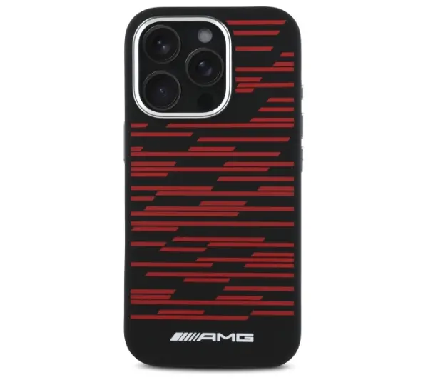 Mercedes-Benz Silicone Graphics MagSafe do iPhone 16 Pro Czarno-czerwony
