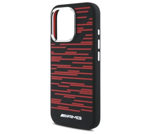 Mercedes-Benz Silicone Graphics MagSafe do iPhone 16 Pro Czarno-czerwony