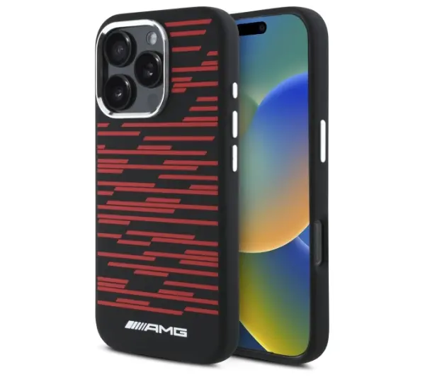 Etui AMG Silicone Graphics MagSafe do Apple iPhone 16 Pro Czarny