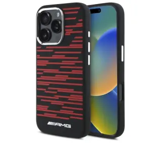 Mercedes-Benz Silicone Graphics MagSafe do iPhone 16 Pro Czarno-czerwony