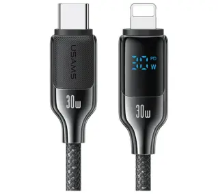 USAMS USB-C do Lightning 30W 1,2m Czarny