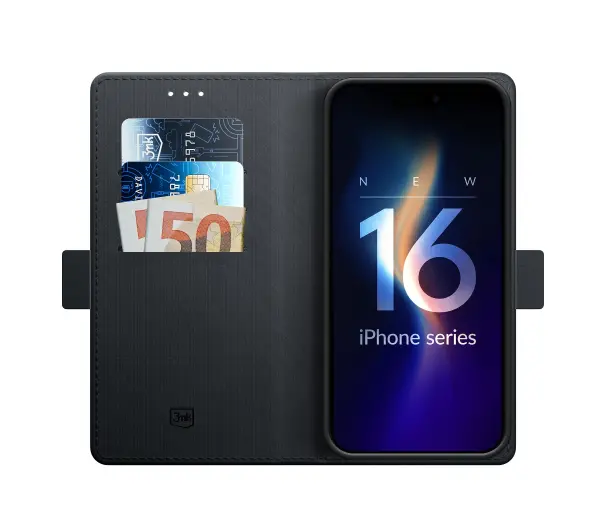 3mk Wallet Case do iPhone 16 Pro Max Czarny