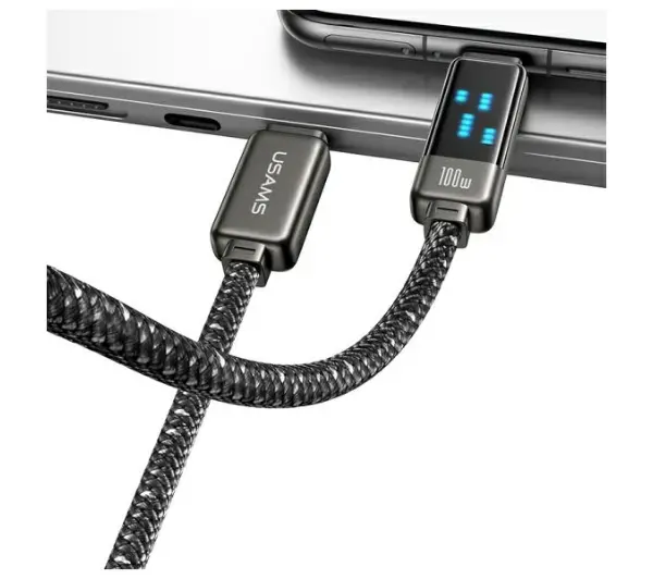USAMS USB-C do USB-C 100W 1,2m Zinc Alloy Fast Charging Data Cable Meteor Series