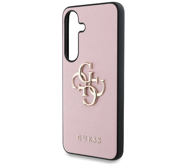 Guess Grained Big 4G Logo Small Classic Logo do Galaxy S25 Plus Różowy