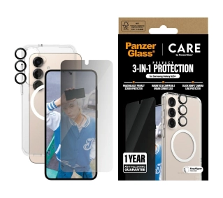 PanzerGlass CARE by PanzerGlass Flagship 3w1 Etui+Szkło Prywatyzujące+Lens do Galaxy S25 Plus
