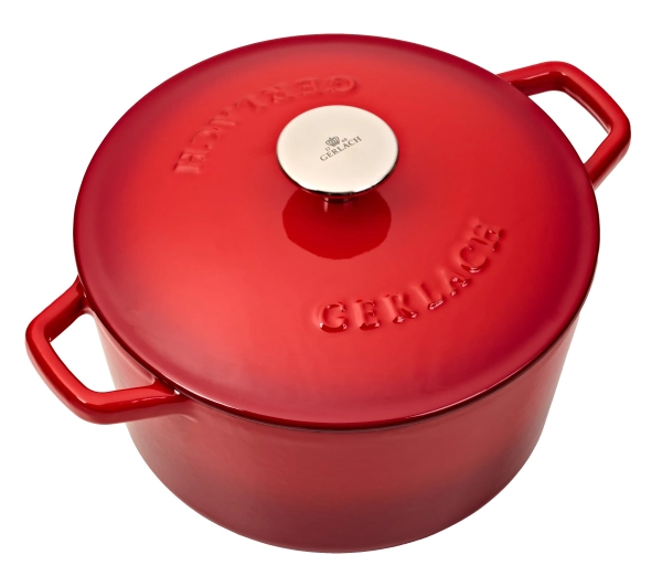 Garnki - Gerlach Natur Iron Indukcja Żeliwo 3l Czerwony