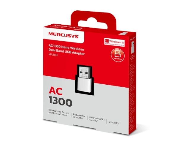 Mercusys MA30N AC1300 Biały