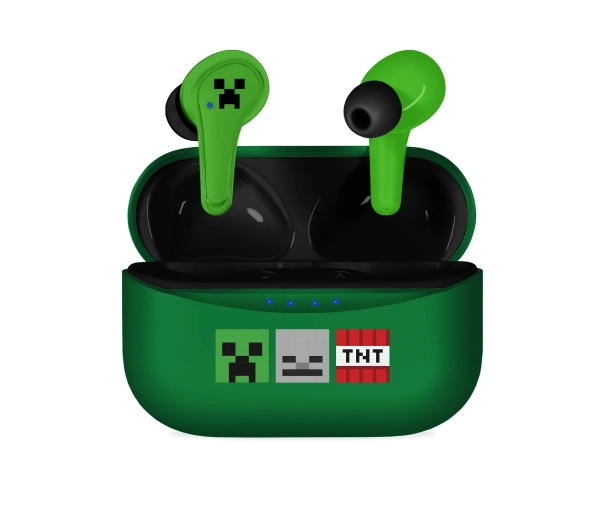 OTL Technologies Minecraft TWS Earphones Dla Dzieci Dokanałowe Bluetooth 5.3 Zielony