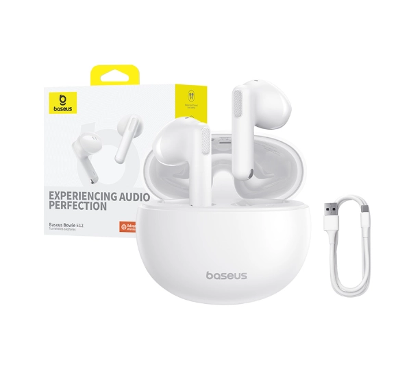 Baseus Bowie E12 Douszne Bluetooth 5.3 Biały