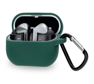 Bizon Silikonowe z karabińczykiem do Samsung Galaxy Buds 3/3 Pro Ciemnozielony
