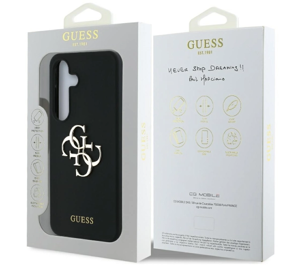 Guess Silicone Big 4G Logo Bottom Script Galaxy S25 Czarny