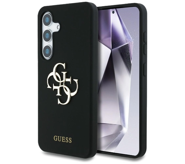 Etui GUESS Silicone Big 4G Logo Bottom Script do Samsung Galaxy S25 Czarny