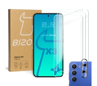 Bizon 3x szkło + szybka na aparat Clear 2 do Galaxy S23