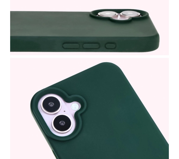 Bizon Silikonowe Soft do iPhone 16 Plus Ciemnozielony