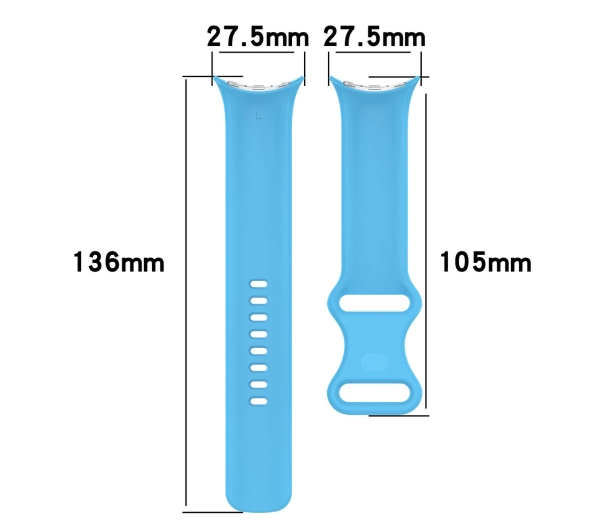 Bizon Strap Watch Silicone S 41mm do Google Pixel Watch 3/Watch 2/Watch 1 Niebieski