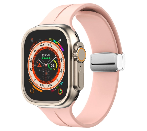 Bizon Strap Watch Silicone L do Apple Watch 44/45/46/49mm Różowy