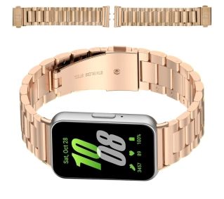 Bizon ze stali nierdzewnej Aura do Galaxy Fit 3 Różowo-złoty