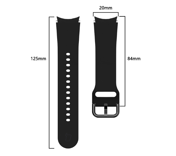 Bizon Strap Watch Silicone do Galaxy Watch 20mm Czarny