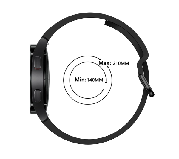 Bizon Strap Watch Silicone do Galaxy Watch 20mm Czarny