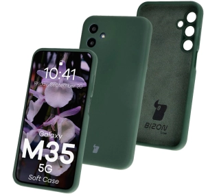 Bizon Silikonowe Soft do Galaxy M35 5G Ciemnozielony