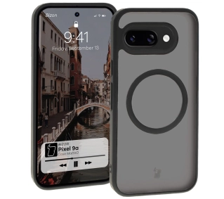 Bizon MatteO z MagSafe do Google Pixel 9a Półprzezroczyste z czarną ramką