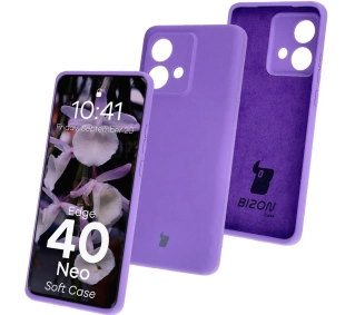 Bizon Silikonowe Soft do Motorola Edge 40 Neo głęboki fiolet