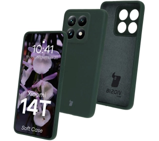 Bizon Silikonowe Soft do Xiaomi 14T Ciemnozielony