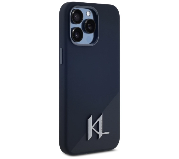 Karl Lagerfeld Silicone Shadow Metal Initial MagSafe do iPhone 15 Pro Max Czarny