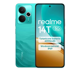 realme 14T 5G 8/256GB Funkcje AI 6,67" 120Hz 50Mpix Zielony - ⚡ EURO HIT CENOWY! ⚡ - Kup na Raty - RRSO 0%