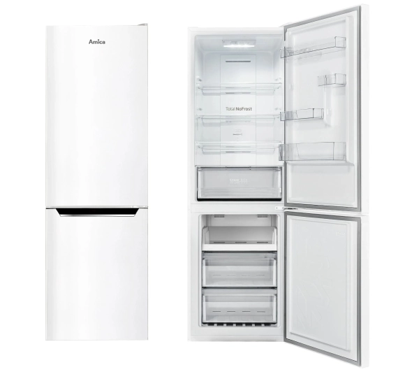 Amica FK3506.2FW (E) Pełny No Frost 185,5cm Szuflada z kontrolą wilgotności Biały - TRZECI -55%, ALBO 5-TY ZA 1ZŁ - Kup na Raty - RRSO 0%