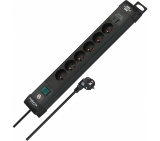 Brennenstuhl Premium-Line 6 gniazd 3m USB-C PD 30W USB-A 18W Czarny