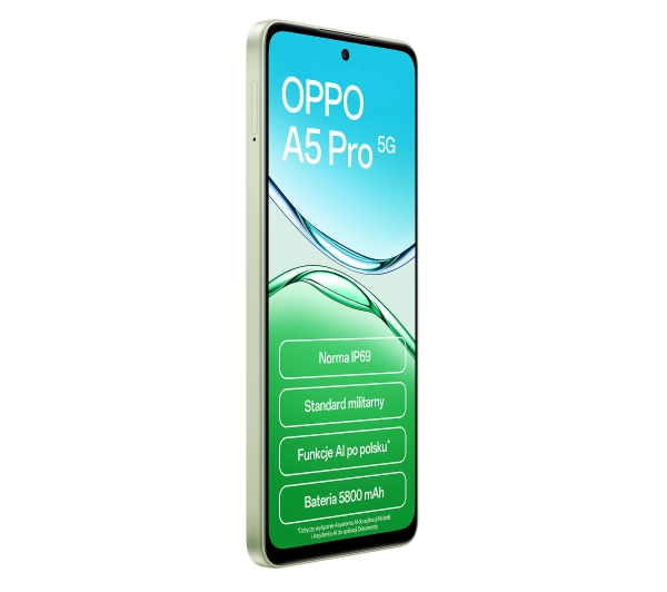 OPPO A5 Pro 5G 8/256GB Funkcje AI 6,6" 120Hz 50Mpix Zielony - Kup na Raty - RRSO 0%