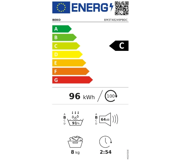 Beko pralka b300 BM3WFT48415PBDC EnergySpin 8kg 1400obr/min + suszarka b300 BM3T48249PBDC 52,1cm 8kg - TRZECI -55%, ALBO 5-TY ZA 1ZŁ - Kup na Raty - RRSO 0%