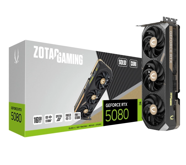 Karta graficzna Zotac Gaming GeForce RTX 5080 SOLID CORE 16 GB GDDR7 DLSS 4