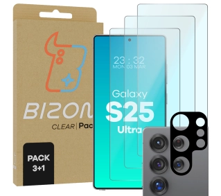 Bizon 3x Szkło hartowane + szybka na aparat Clear 2 Pack do Galaxy S25 Ultra