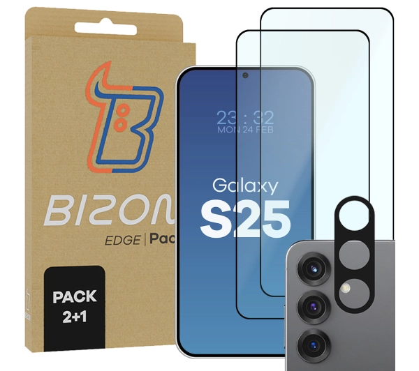 Bizon 2x Szkło + szybka na aparat Edge 2 Pack do Galaxy S25